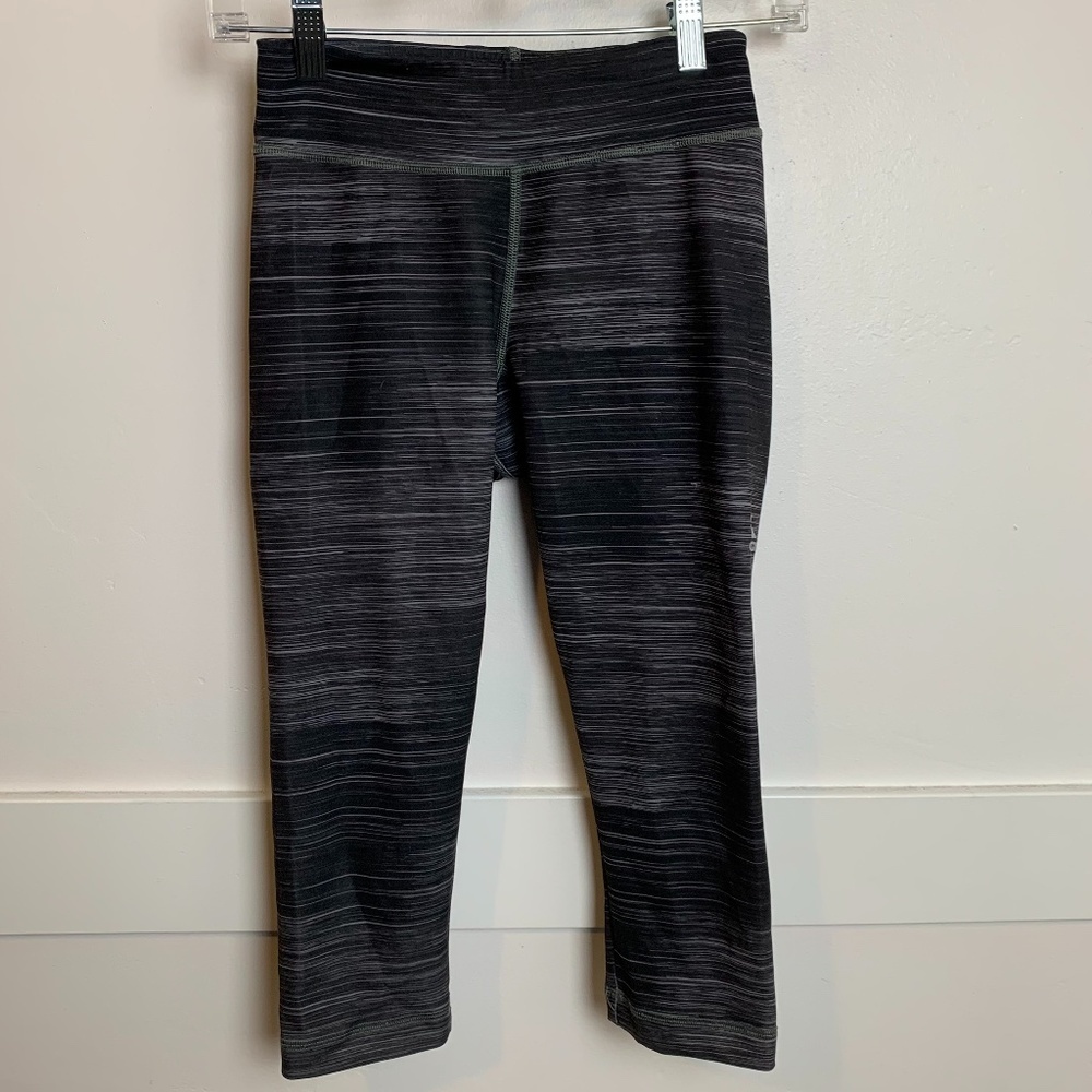 Adidas Black Striped Climalite Cropped Leggings